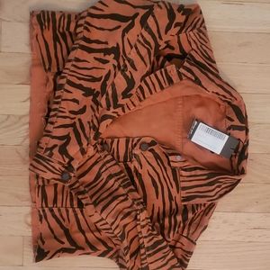 Nasty Gal cropped tiger print jacket